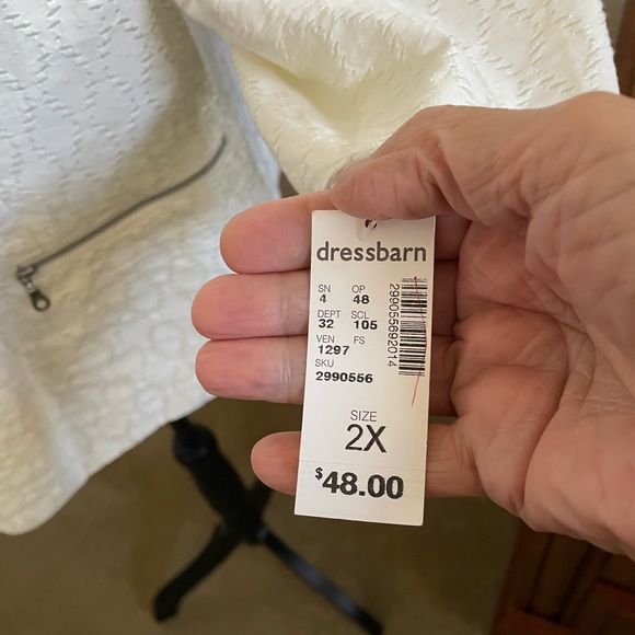 Plus Size Roz & Ali Ivory Textured Blazer NWT Size 2X - Picture 4 of 10